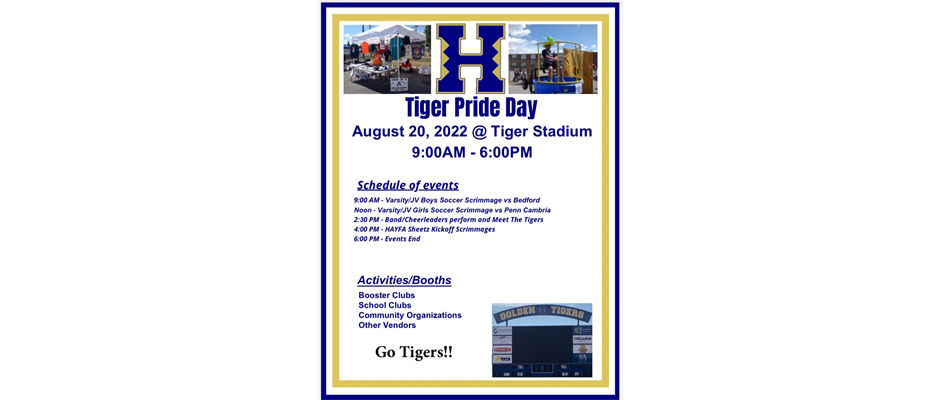 Come join Tiger Pride Day!  Saturday, August 20th